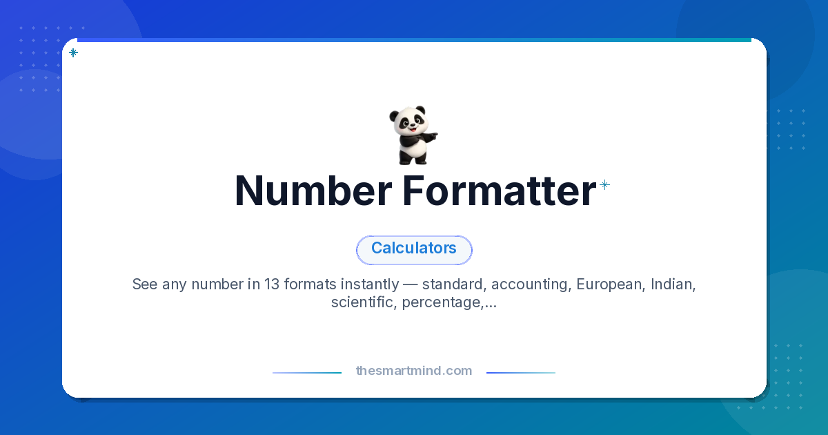 Number Formatter | TheSmartMind