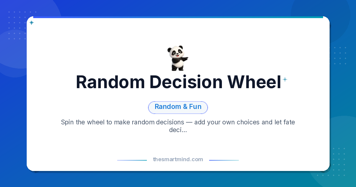 Random Decision Wheel | TheSmartMind